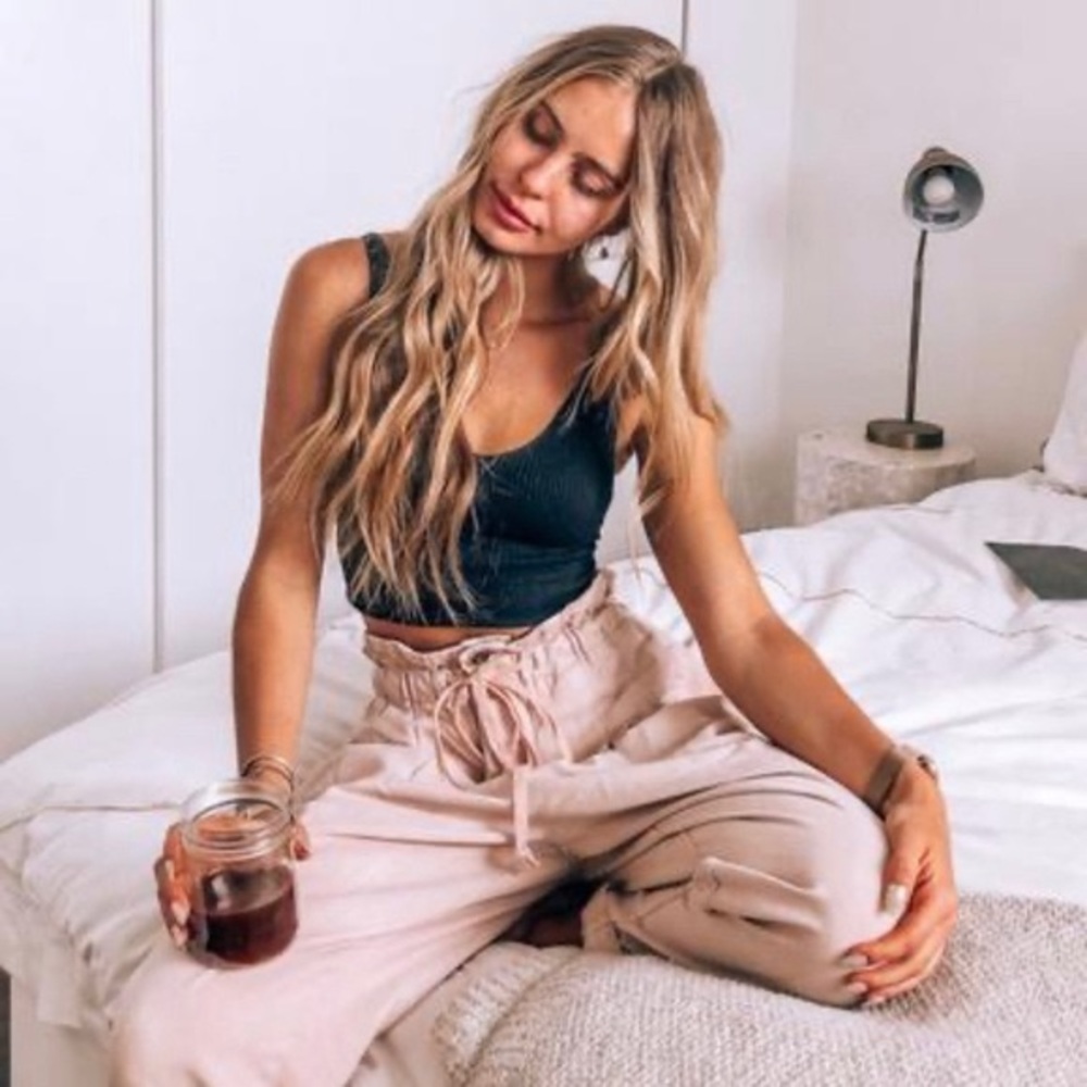 Free People Margate Pleated Paperbag Pants